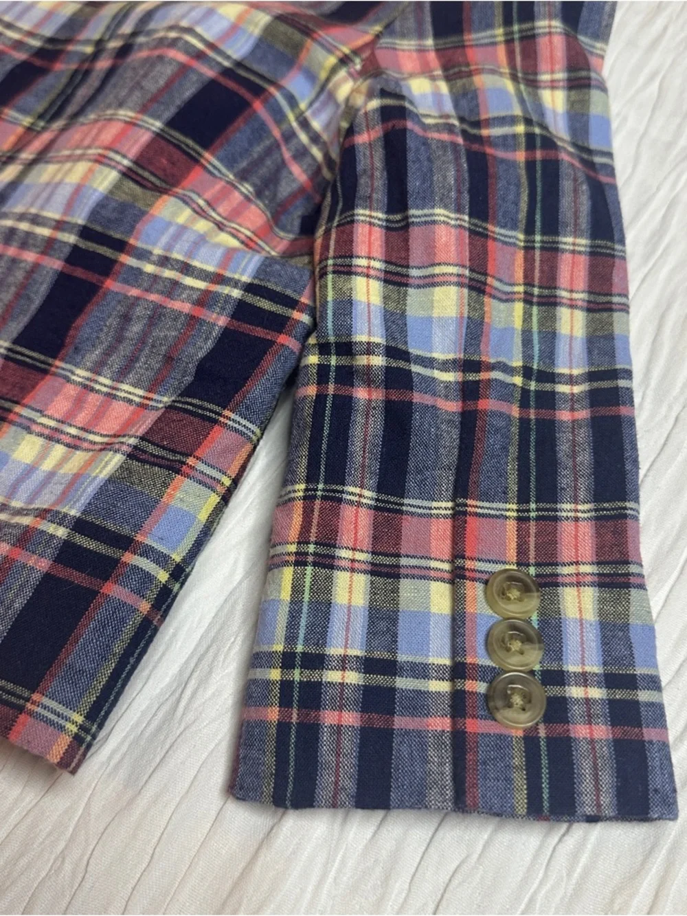 Janie and Jack Plaid Blazer‎ 2T Toddler Linen Blend Preppy Easter Spring Jacket